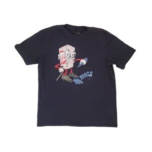 RVCA Men's Navy Blue Grumpy Popcorn Artist‎ Network T-Shirt Small